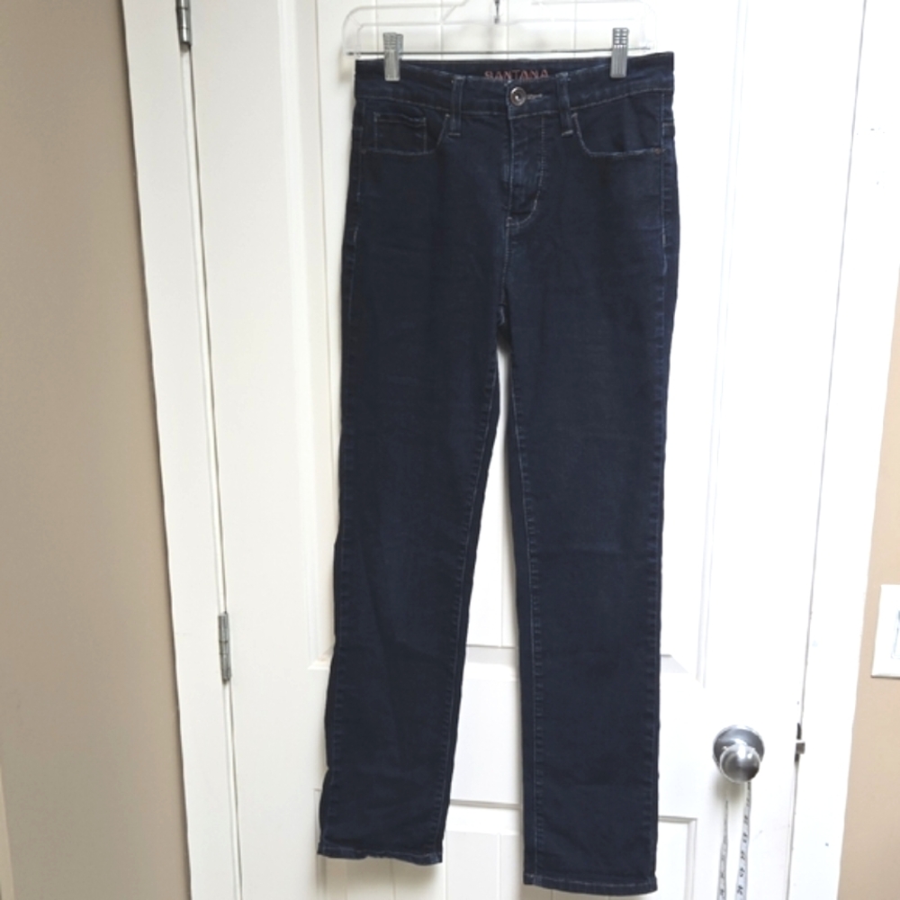 Santana Women's Dark Blue Straight Leg Jeans Cotton Blend 6x30